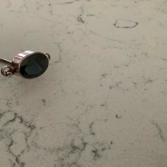 Vintage Haribou black onyx sterling bangle bracelet 925 Scandinavian Danish MCM - Picture 9 of 10